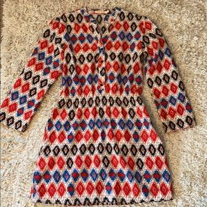 Red and blue print dress size Small